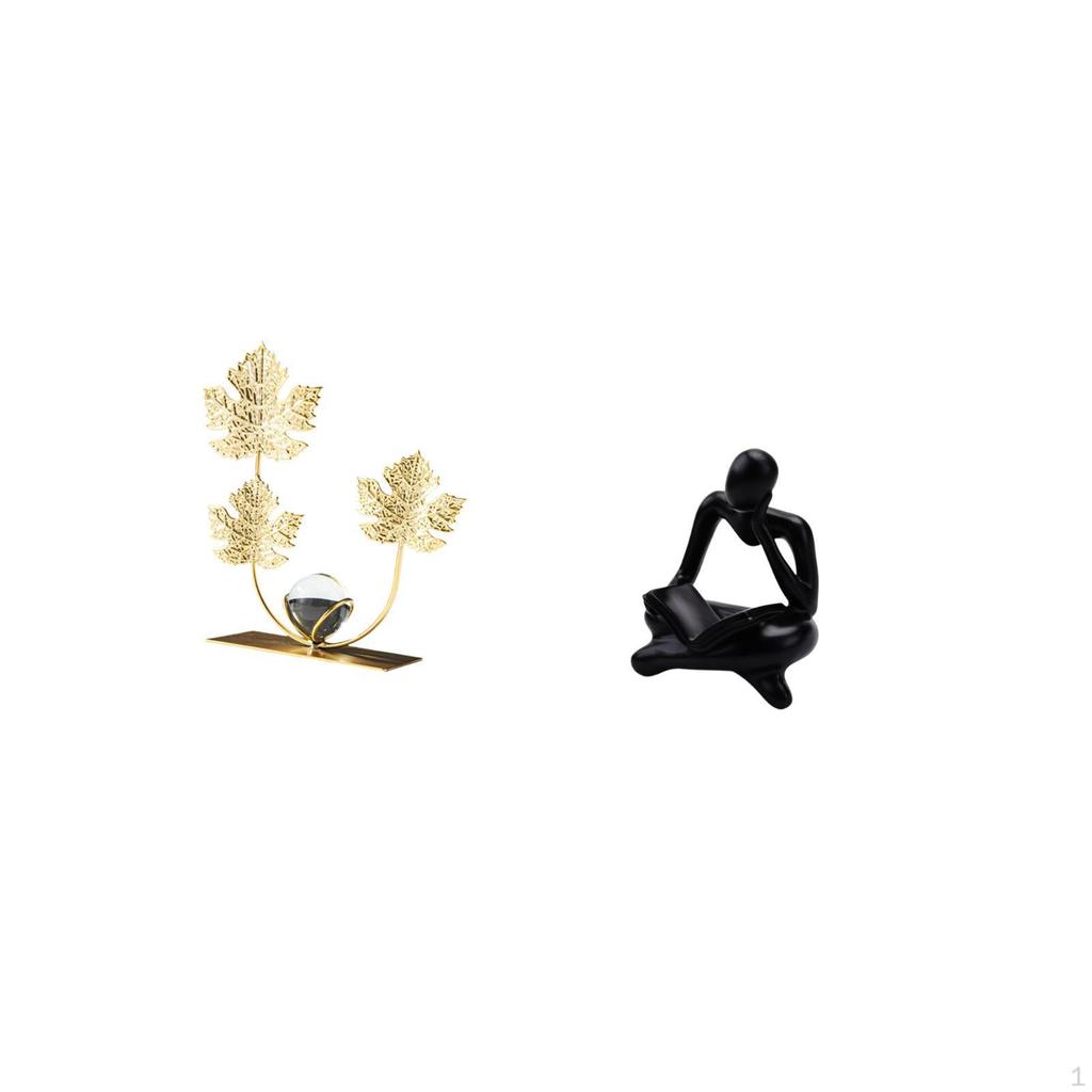 Leaves Thinker Statue Bookshelf Sculpture Birthday Housewarming Gift Bedroom Holiday Decorative