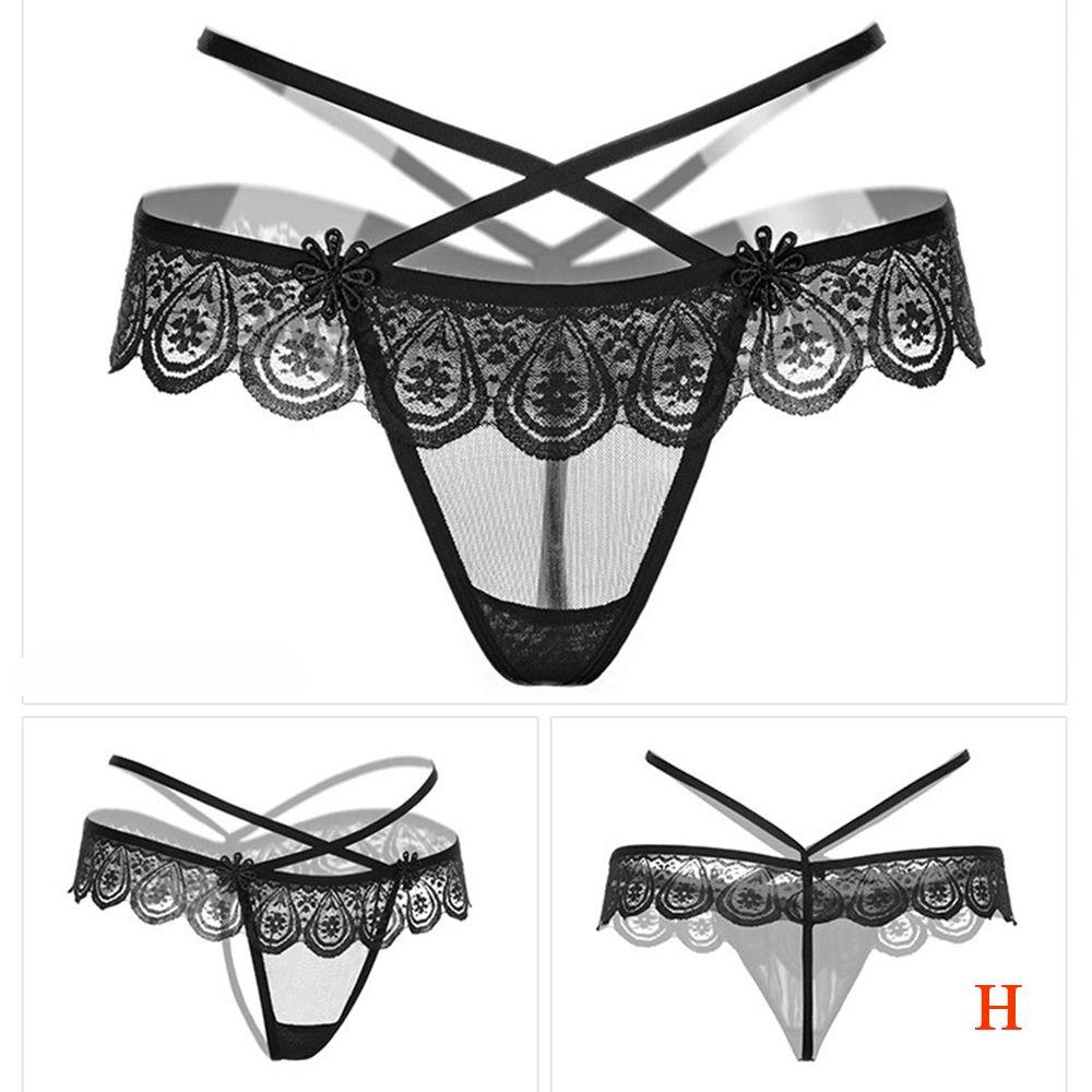 Female Women Sexy Pearl Massage Lace Thong G-stings Panties Lingerie T-back Panties Underwear
