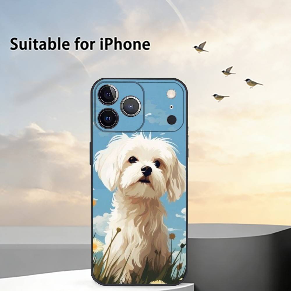 

Cute Cartoon Bichon P-puppy Phone Case Silicone Soft For IPhone 17 16 15 14 13 12 11 X XR Plus Pro Max Plus iPhone12PRO