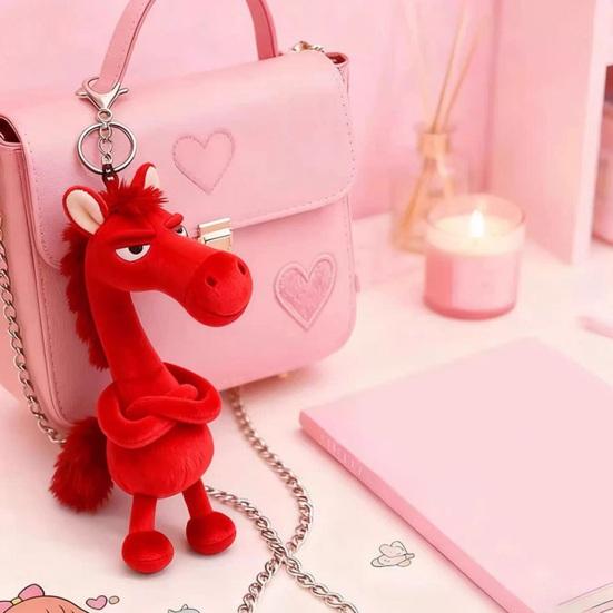 Pluszowy breloczek w kształcie konia, miękki aksamitny, 3D, wypchane zwierzątko, zawieszka, dekoracja do plecaka, torebki, kluczy, szafki