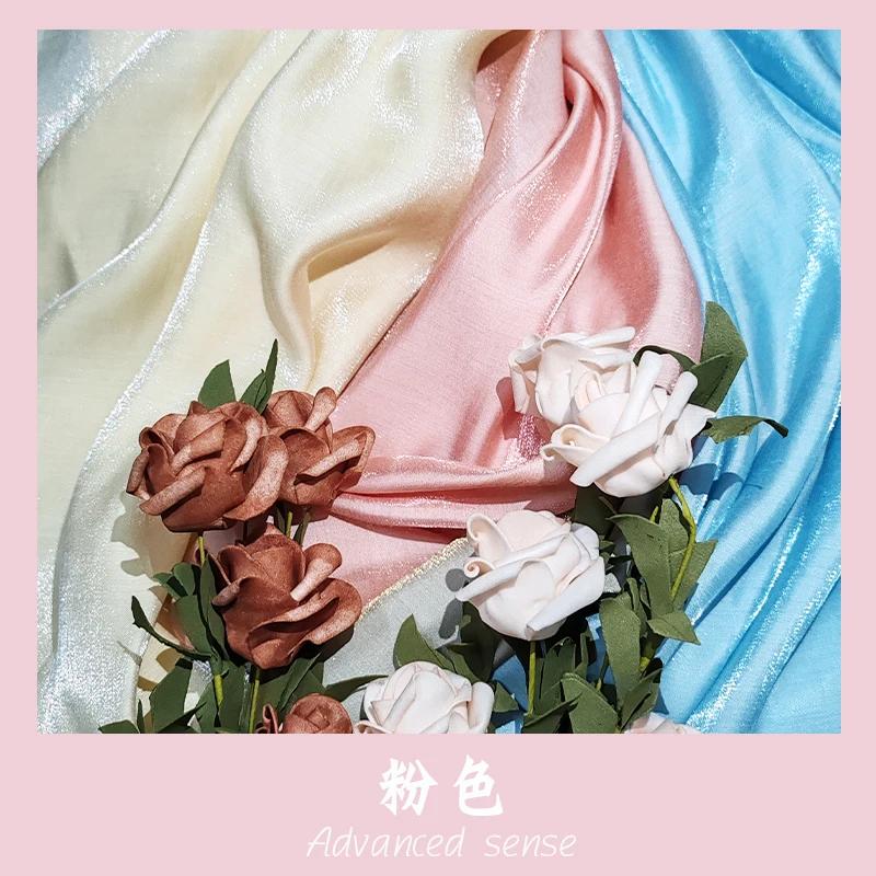Wide 150cm 1Yard Mermaid Girl Gradient Color Fantasy Satin Fabric for Wedding Dress Hanfu Fashion Clothing Diy Sewing Cloth