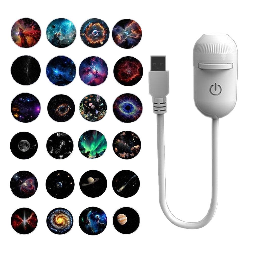 Car Projection Lamp 2-in-1 Galaxy Projector Night Light 360° Adjustable Starry Sky Lamp With Multiple Projection Films &HD Image