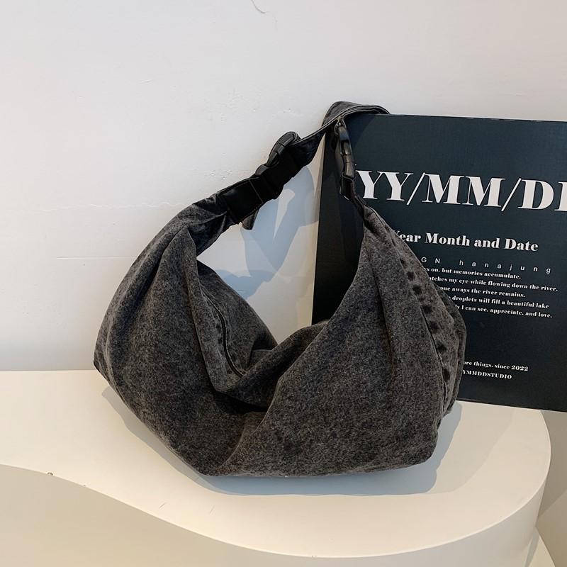 Vintage Tote Bag Women's Denim Bag Lightweight Large Capacity Shoulder Crossbody Bag