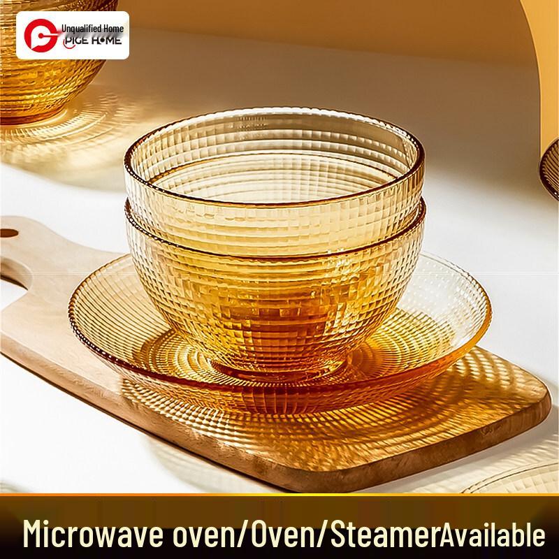 

Pige Home Янтарная посуда из высокоборосиликатного стекла, безопасная для микроволновой печи 450ml