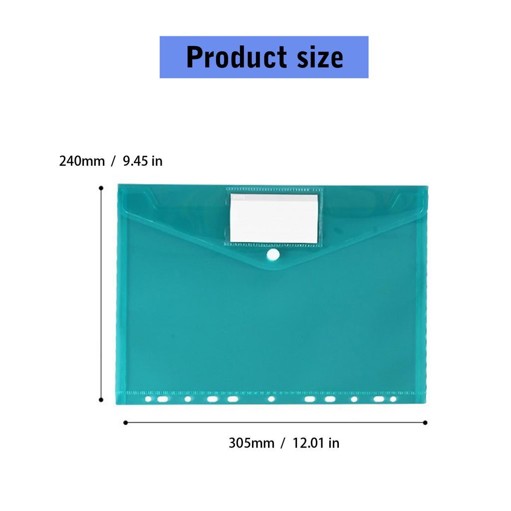 A4 File Folder Clear Document Bag Document Folder with 11 Hole Edge Paper Storage Bag School Office Supplies