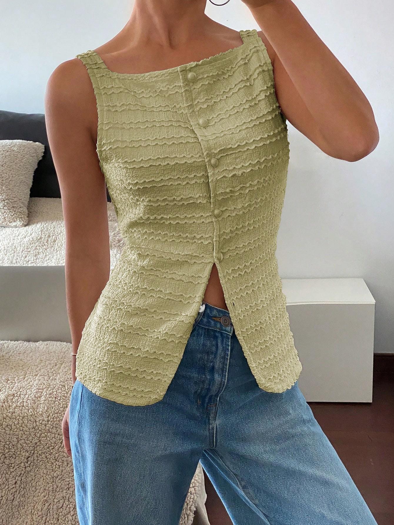 

Hot Summer Women s Sleeveless Vest Top for Women s Clothing XL зелений