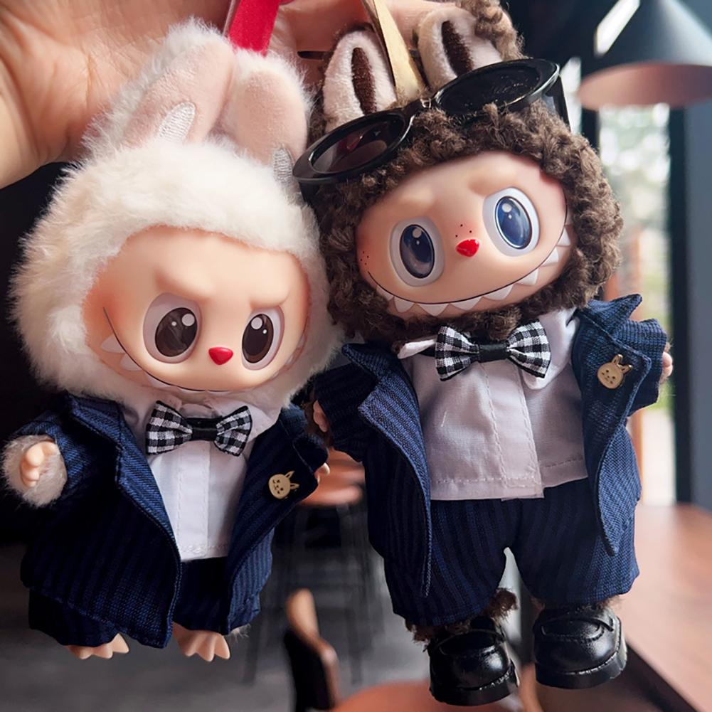 For 17cm Labubu Doll Clothes Fashion Clothes Suits Doll Clothes Color Match Sun Glasses Dolls Accessories Cute Decoration Little Clothes