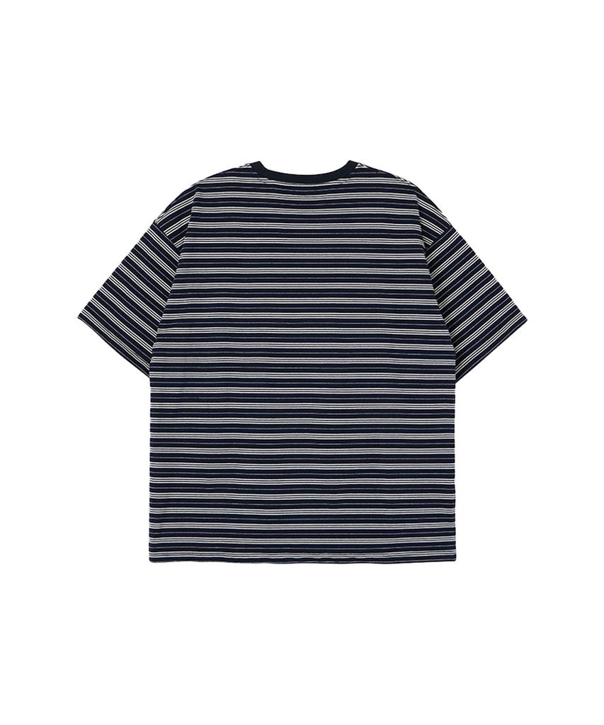 URBANAGE [2Pack] Striped Oversized Short Sleeve_4 Colors (Type A)