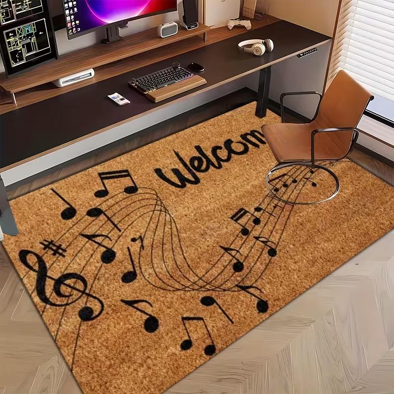 

Vibrant Retro Music Themed Anti Slip Carpet with Colorful Geometric and Musical Design Living Rooms Bedrooms Gardens Carpets 40x60cm
