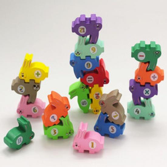 

Вычисляемый деревянный сложенный кролик Монтерей, детская образовательная головоломка с балансом, детская