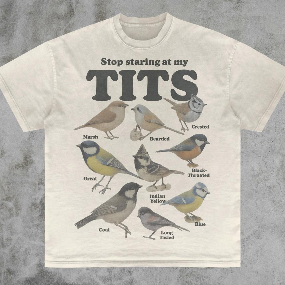 

Stop Staring At My Tits Shirt Meme Bird Shirt Vintage Style Unisex T-Shirt Offensive Unisex Tee Inappropriate Funny Gag Gift S разноцветный