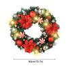 Christmas Door Wreath 16 Inch Ball Flowers Wreath Decoration Artificial Holiday Garland For Fireplace Mantle Porch Window Door