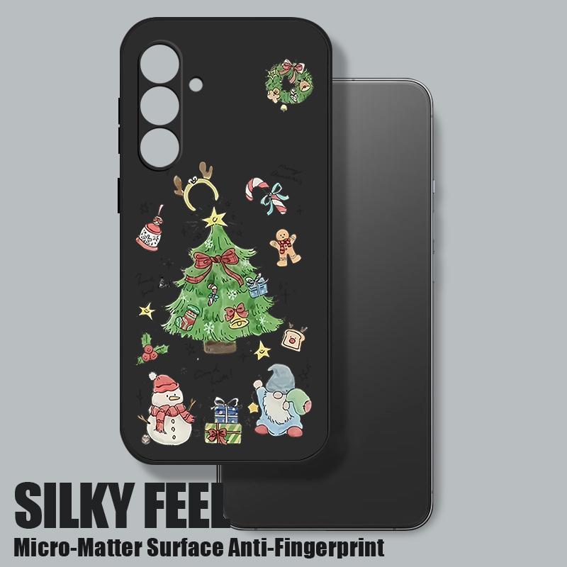 Lanyard Soft TPU Case For Samsung Galaxy A17 A16 A56 A55 A54 A15 A35 A26 A36 5G S25 S24 S23 S22 Ultra S24 FE Christmas Tree Phone Cover