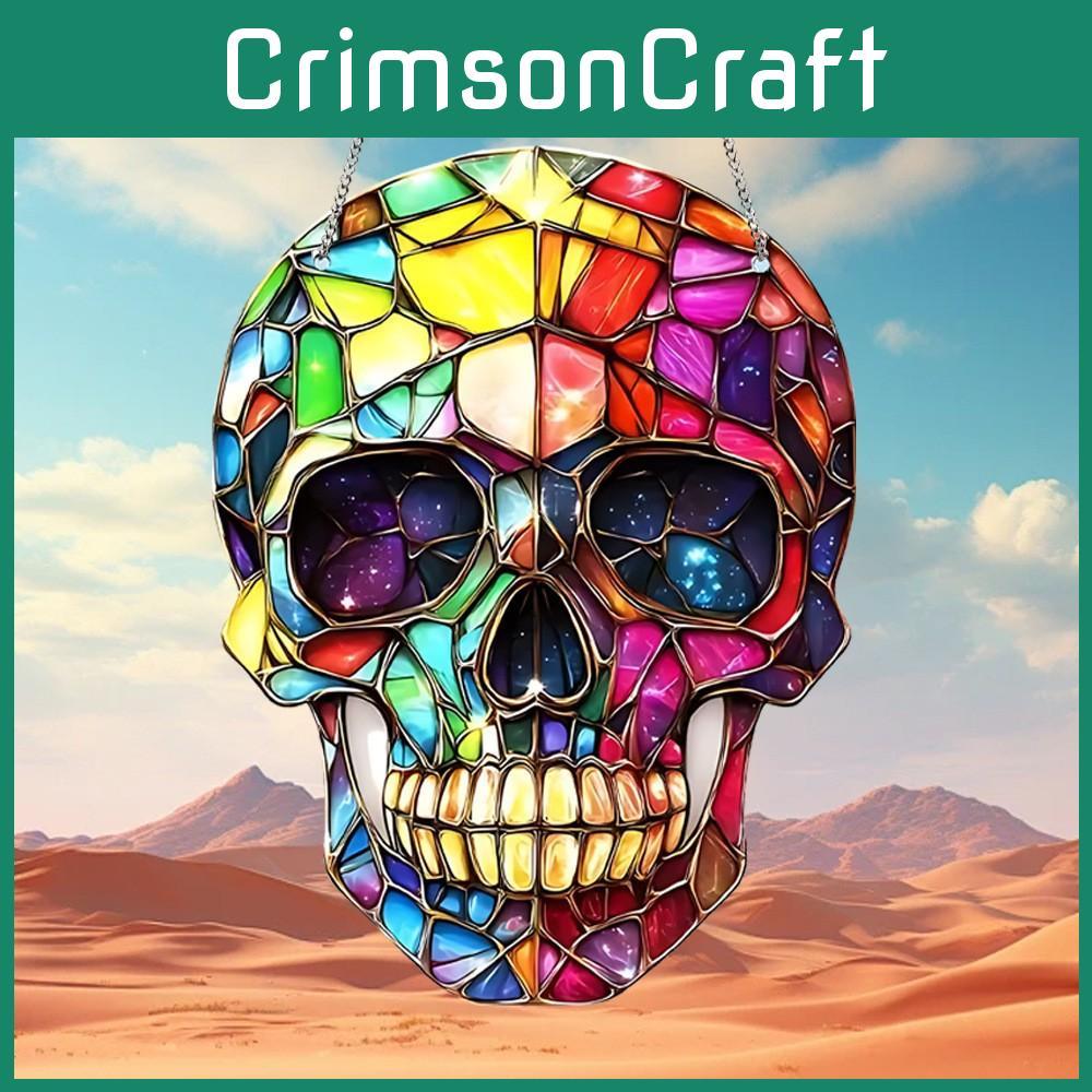 Fashion Colorful Skull Pattern Acrylic Glass Pendant For Party And Home Decoration