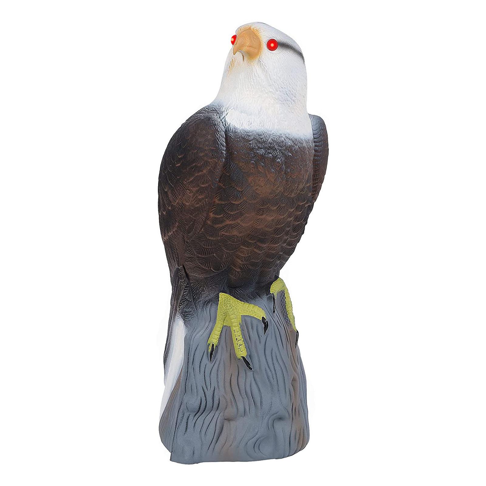 

Поддельная статуя совы Чучела совы для отпугивания птиц Реалистичные чучела совы Средства отпугивания птиц со светом и звуком Репелленты для птиц красный