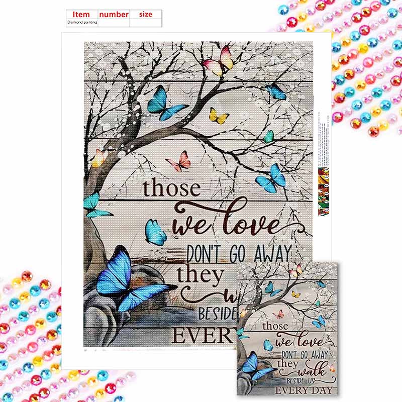 New Arrival 5D DIY Full Circle Diamond Painting "Tree Branch Butterfly" Embroidery Cross Stitch Home Decor Gift