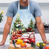 1PC Cartoon Print Waterproof Apron Protective Party Breathable Kitchen Adjustable Santa Claus Stain-Resistant 68x55cm