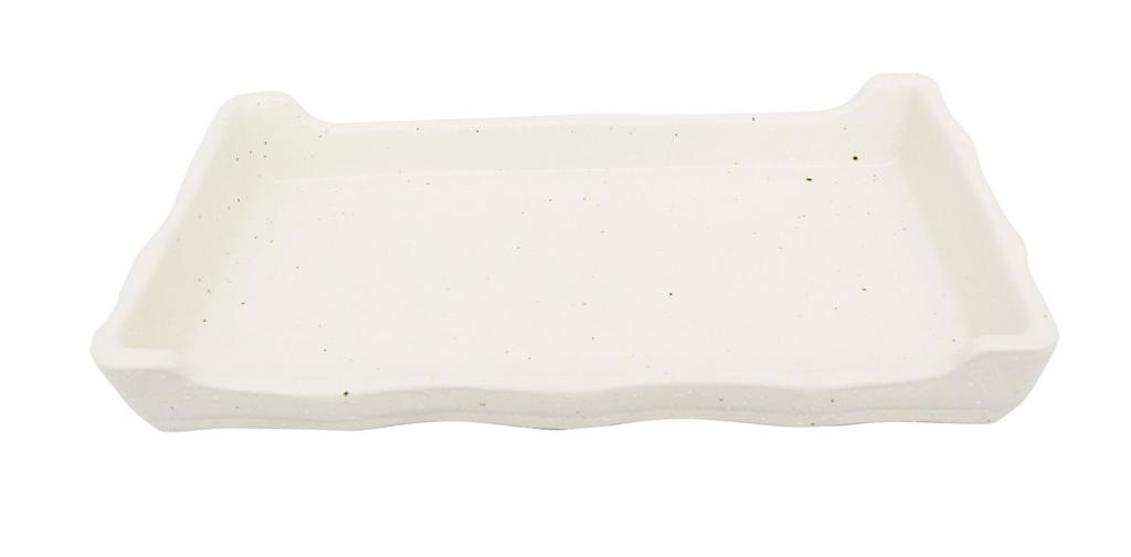 Castle Enterprise Mino Ware Japanese Cafe Series [Oden & Yakitori Plates] White Bizen, Set of 10