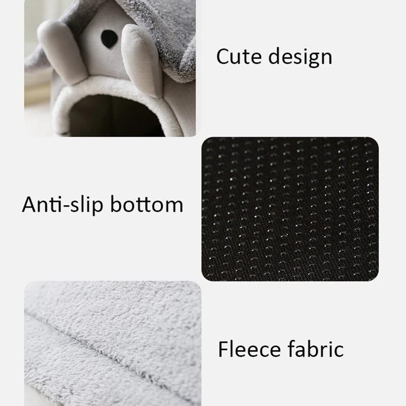 Foldable Cat and Dog House Material Soft Solid Color Comfortable Loose Small Cat Bed Detachable Washable Comfortable Pet Toys