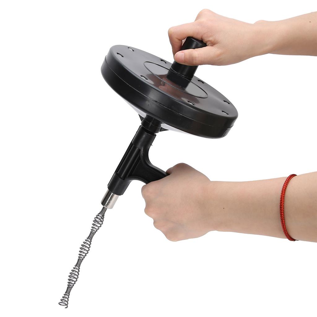 5m 16.4ft Hand Crank Pipeline Cleaner Sewer Cleaning Dredging Tool for Toilet Sink Use
