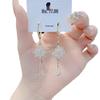 Korean Style Crystal Flower Tassel Earrings: Elegant, Face-Slimming, Fashionable, Long, Trendy Women's Accessory