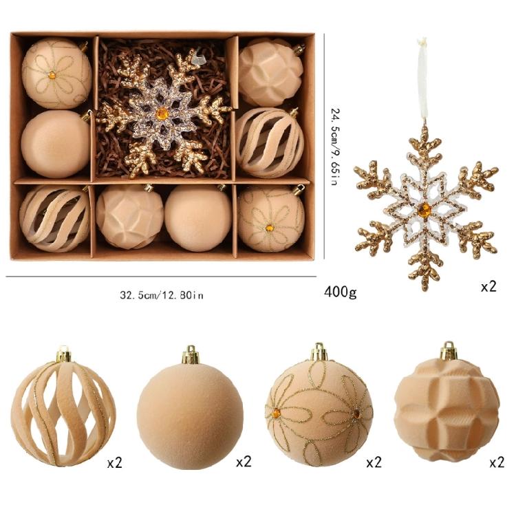 Christmas Tree Display Ornament Set, Plastic Holiday Hanging Items for Seasonal Tree Trim and Indoor Household Use