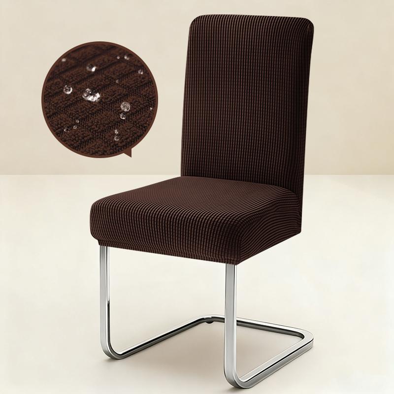 1PC Stretch Dining Chair Covers High Back Waterproof Textured Jacquard Fabric Parsons Chair Slipcover Thick Chair Protector