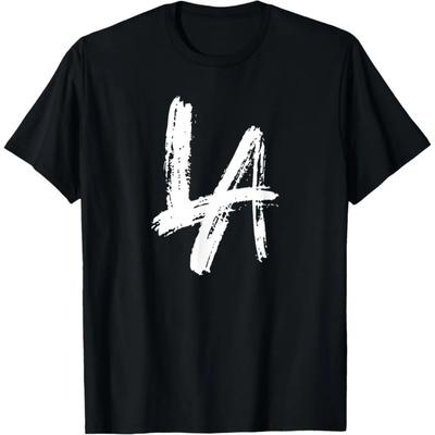 Los Angeles California Simple Design T-Shirt LA Daily Fashionable Round Neck Clothing Men Women Summer Casual Cotton Tee Tops