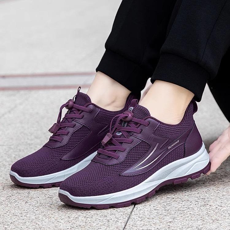 Chaussures de marche sportives en tissu antidérapantes pour mère, force du pied + ressort et été, semelle souple confortable