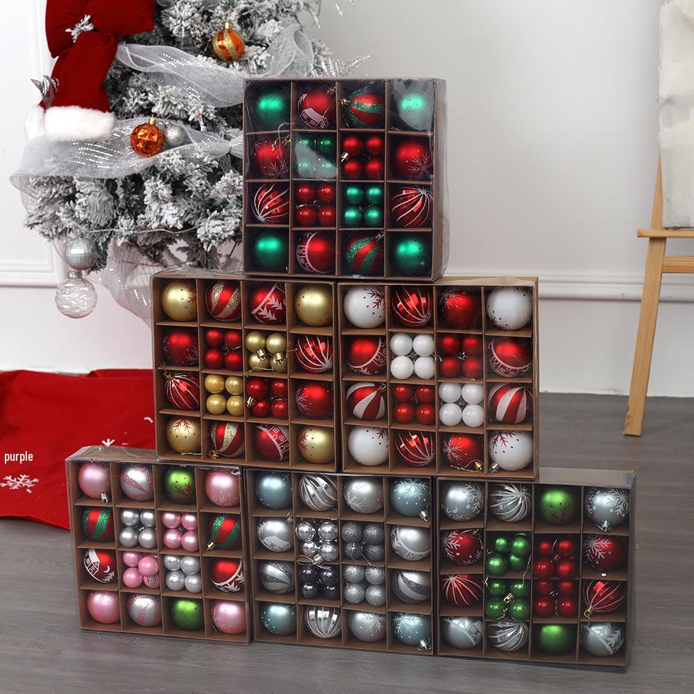 Creative Painted Electroplated Christmas Ball Ornaments with Gift Box