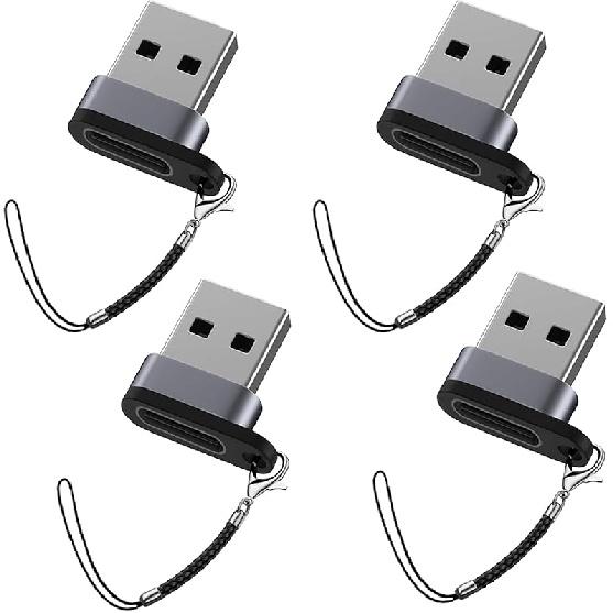 USB C Male to Female Adapter, Portable USB C Transmission Key Chain Adapter Set
