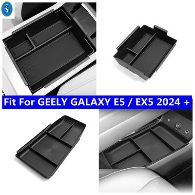 Black Central Storage Container Pallet Box / Armrest Storage Box For GEELY GALAXY E5 / EX5 2024 2025 Plastic  Accessories