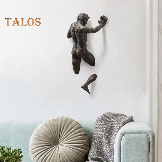Male Abstract Sculpture Resin Art Wall Decor Human Body Statue Wall Mount Artistic Figure Sculpture for Home Living Room Gallery