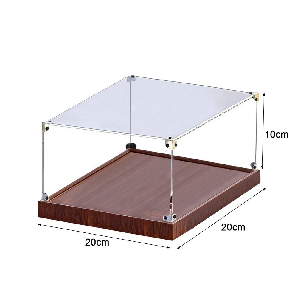 Transparent Acrylic Acrylic Display Case Stackable Design Wooden Bottom Model Display Case No-glue Assembly Display Box