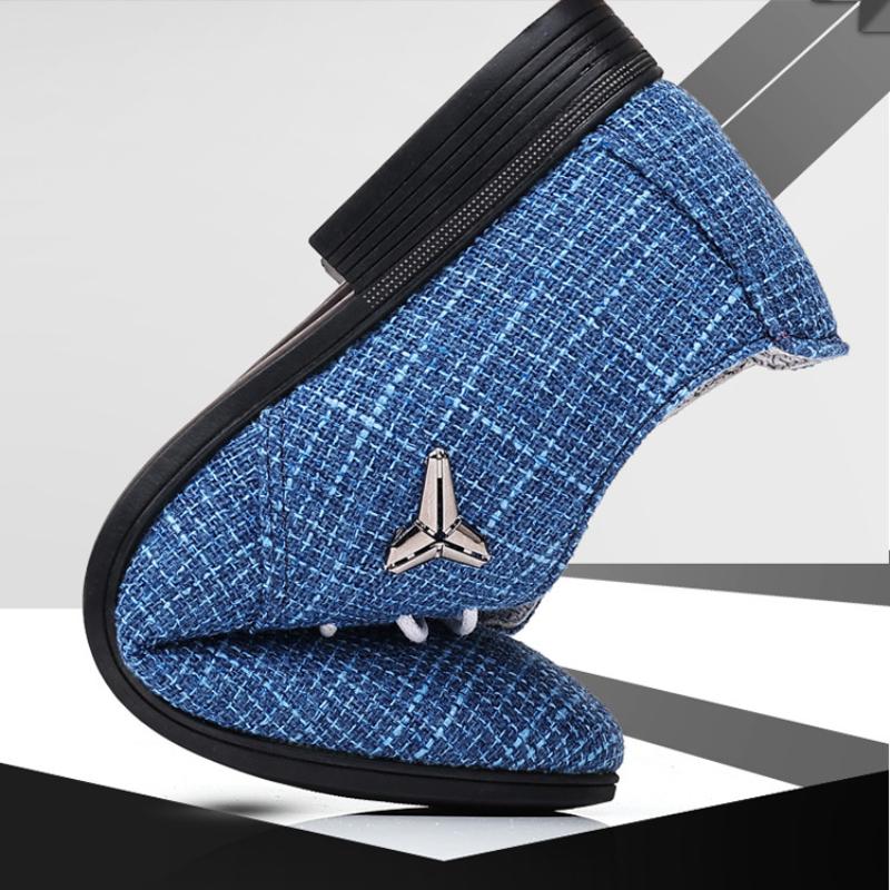 Oxford Shoes for Men Luxury Brand Men Dress Shoes Breathable Pointed Toe Linen Canvas Shoe Business Men Casual Shoes Size 38-48