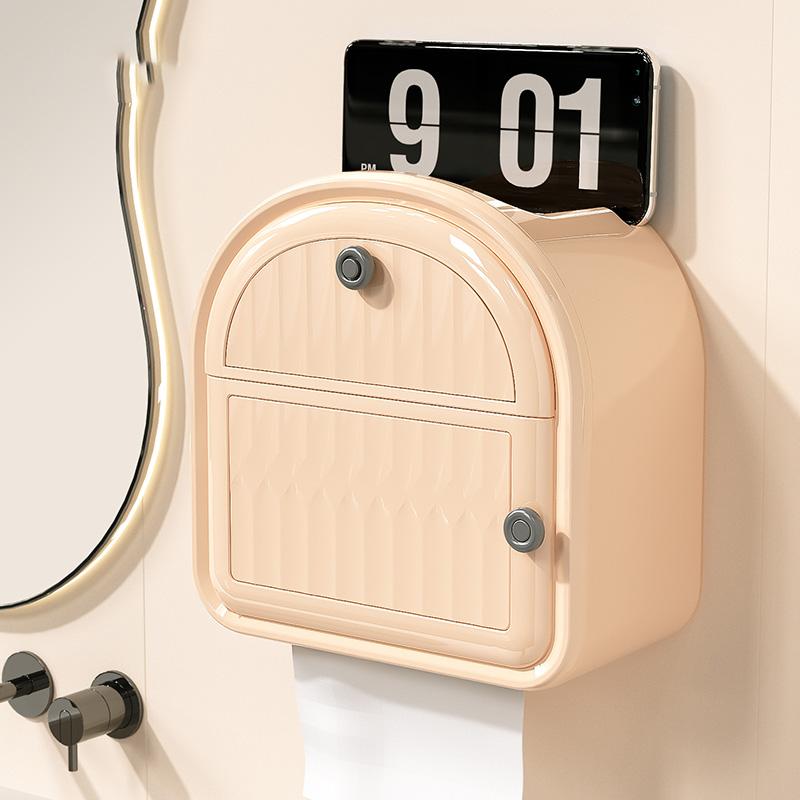

Paper towel rack wall mounted restaurant paper drawer storage box bathroom waterproof roll paper storage rack paper towel box рожевий