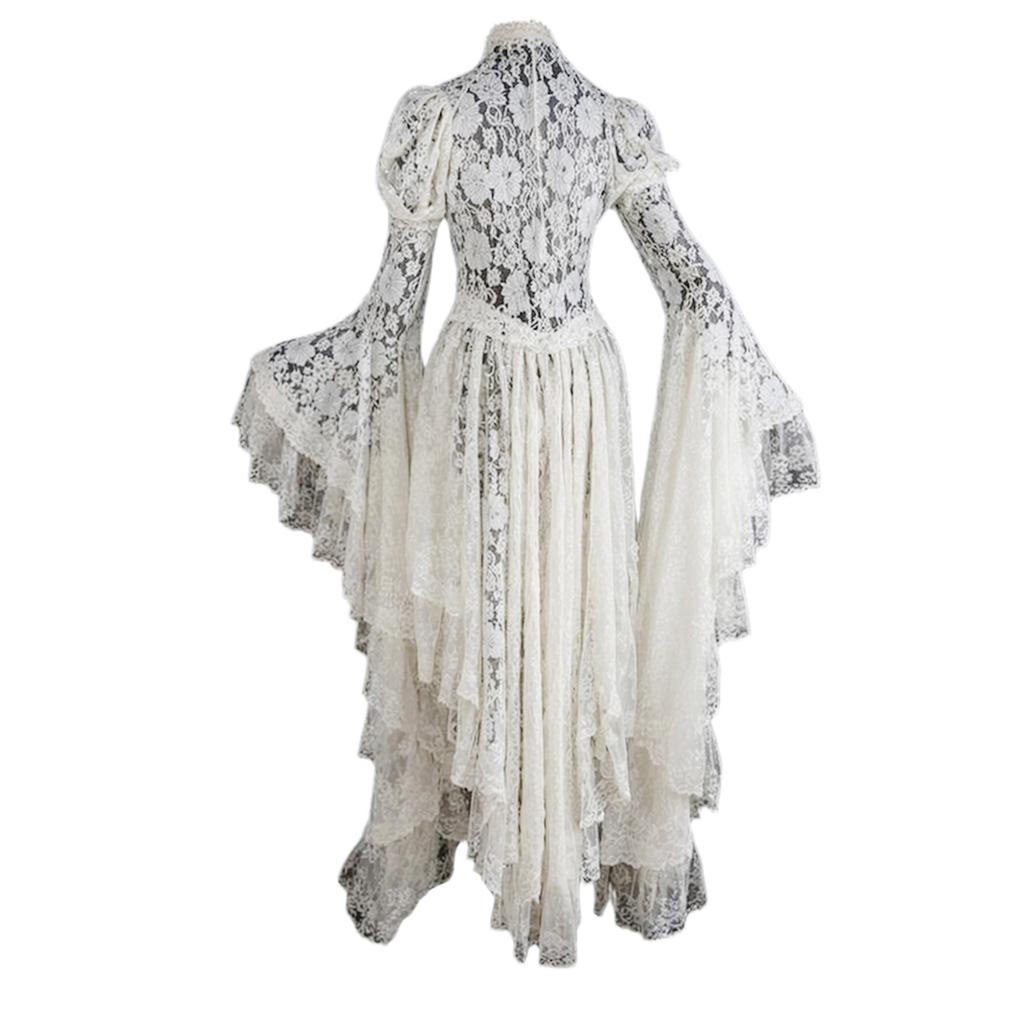 Damen Casual Fashion Langarm Halloween Grafik bedruckt Vintage Lange Kleider