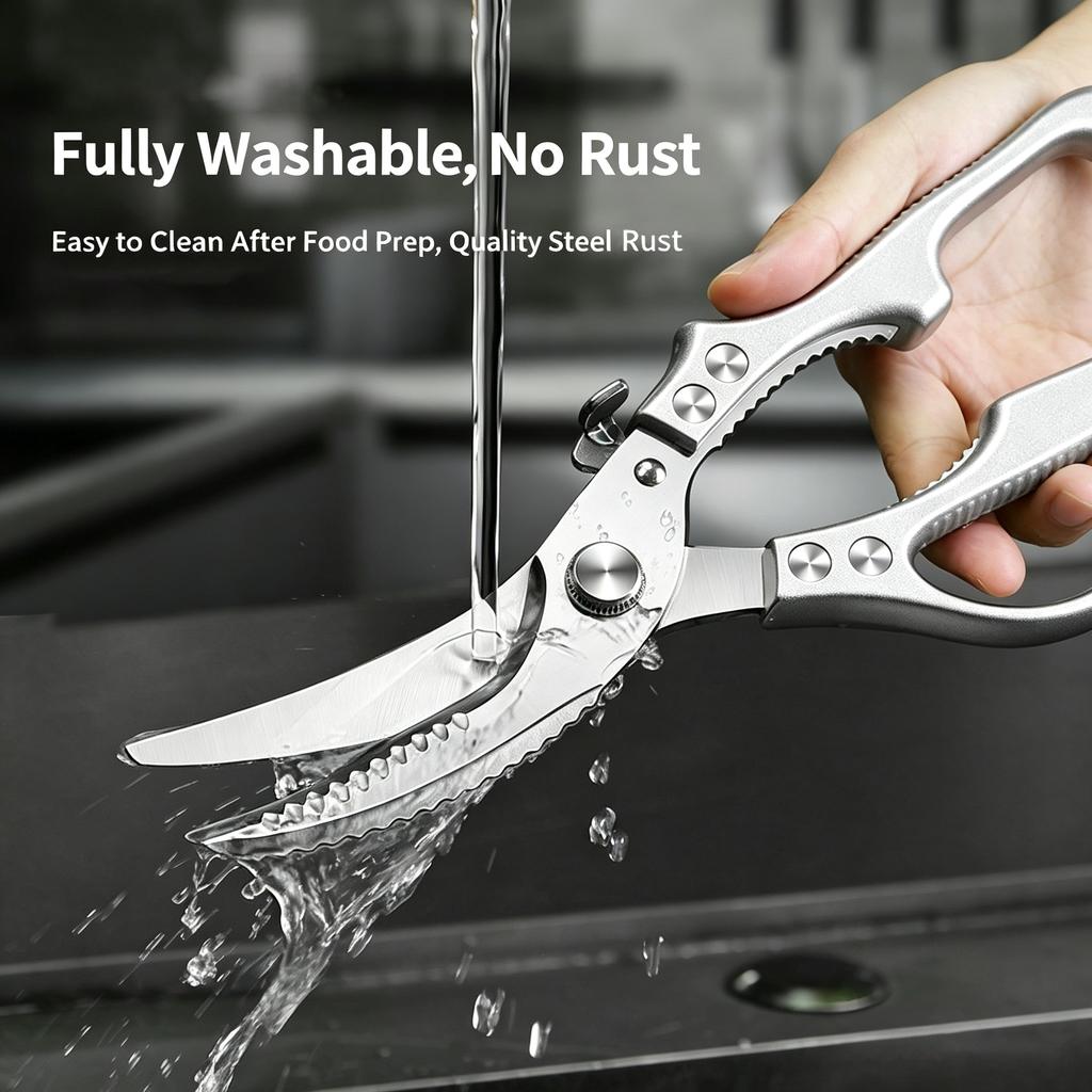 Food Grade Stainless Steel Kitchen Shears Daily Cooking Robust Kitchen Tool Multifunctional Scissors 2 Spare Springs Included5