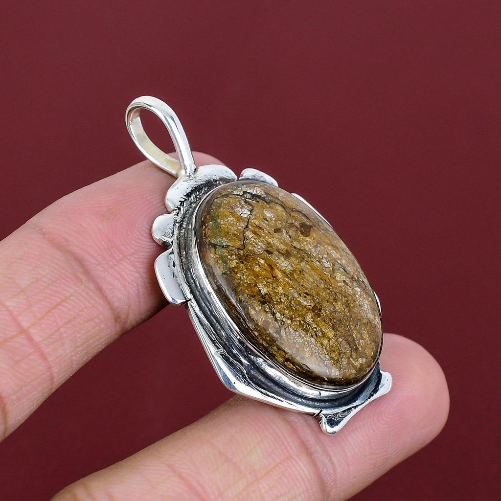 Bronzite pendant  925 sterling silver pendant women pendant genuine gemstone pendant brand new jewelry gifts for her handmade unique pendant