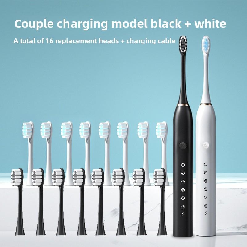 Electric Toothbrush, Rechargeable Model, Universal Soft Bristle Brush for Adults and Children, Portable Travel Set for Home Use, Toothbrush.