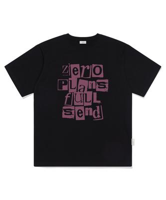 ESCAPEFROM Zero Plan Print Oversized Short Sleeve T-Shirt Black