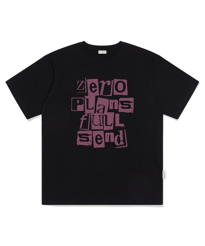 ESCAPEFROM Zero Plan Print Oversized Short Sleeve T-Shirt Black