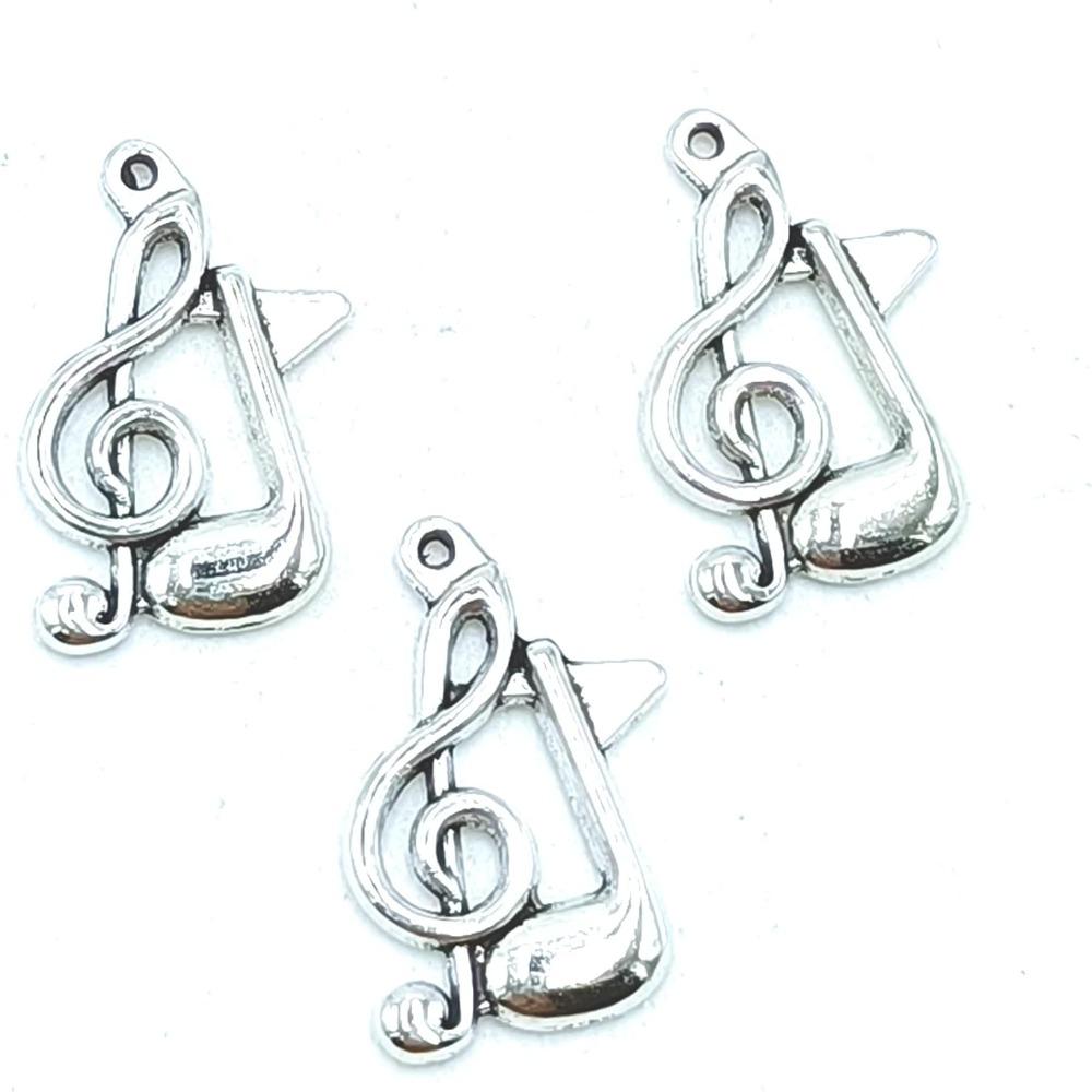 

50 шт. Тибетские серебряные подвески из сплава, подвески для музыкальных нот, изготовление ювелирных изделий, сделай сам, ремесло