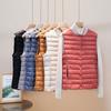 White Duck Down Down Vest Women's Light and Thin Short Slim-fitting Round Neck Two Wear Down Jacket Vest Liner