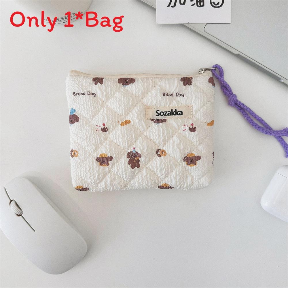 Cute Floral Cotton Wallet With Zip Pouch For Daily Use And Travel Storage For Girls