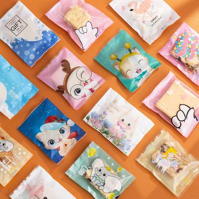 100Pcs 7x10cm Plastic Baking Packaging Biscuit Cookie Candy Machine Sealing New Year Christmas Party Gift Bags