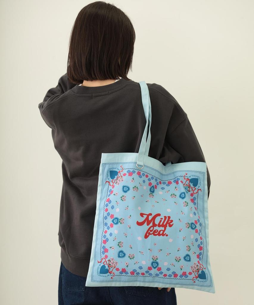 Milkfed Flower Pattern Bandana Bag (103253053001) Light Blue, One Size