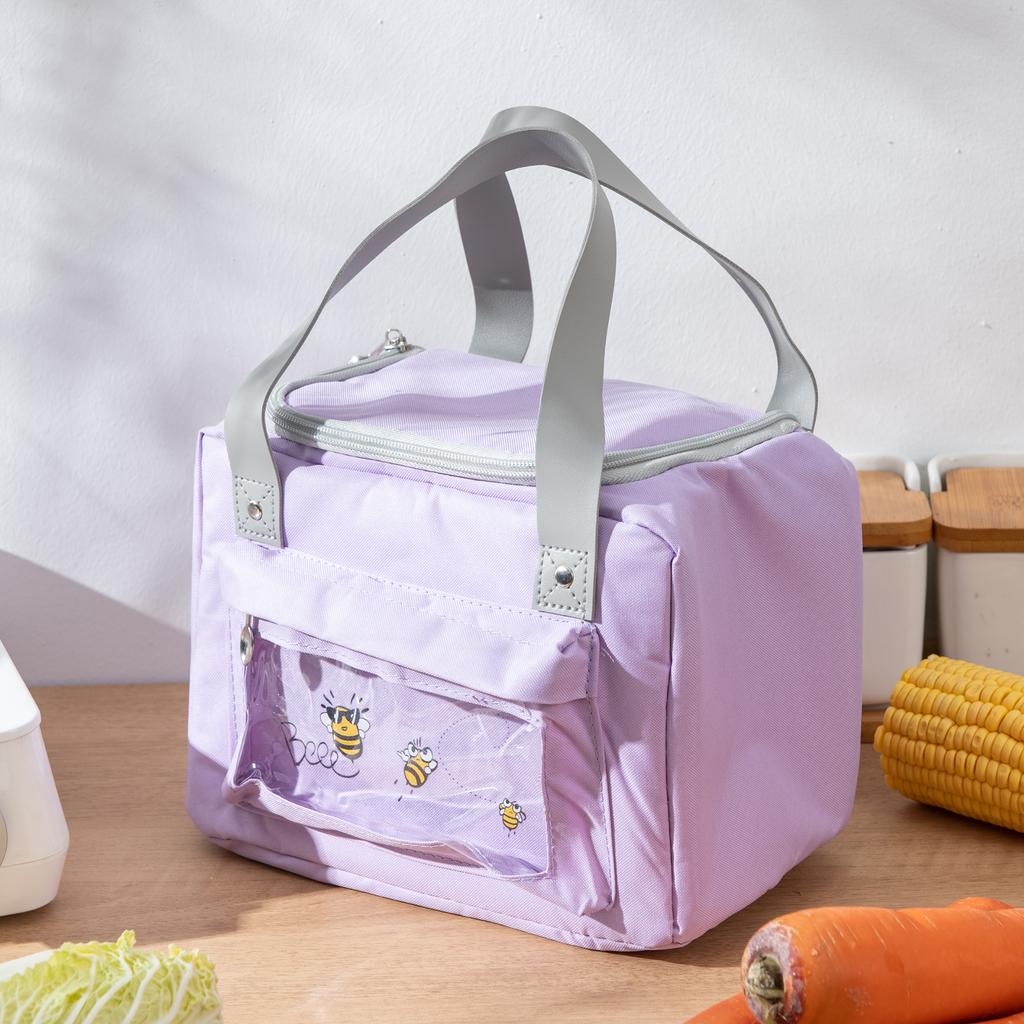 1PC-hand-held lunch bag portable picnic bag outdoor insulation bag aluminum lunch bag lunch bag