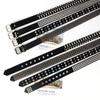 Womens Rock Punk Leather Belt With Rivet Eyelet Design For Streetwear Styles