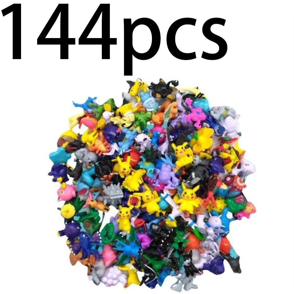 144pcs Action Figure Pikachu Anime Model 2-3CM Ornamental Decoration Mini Model Doll Toy Kids Christmas Gifts